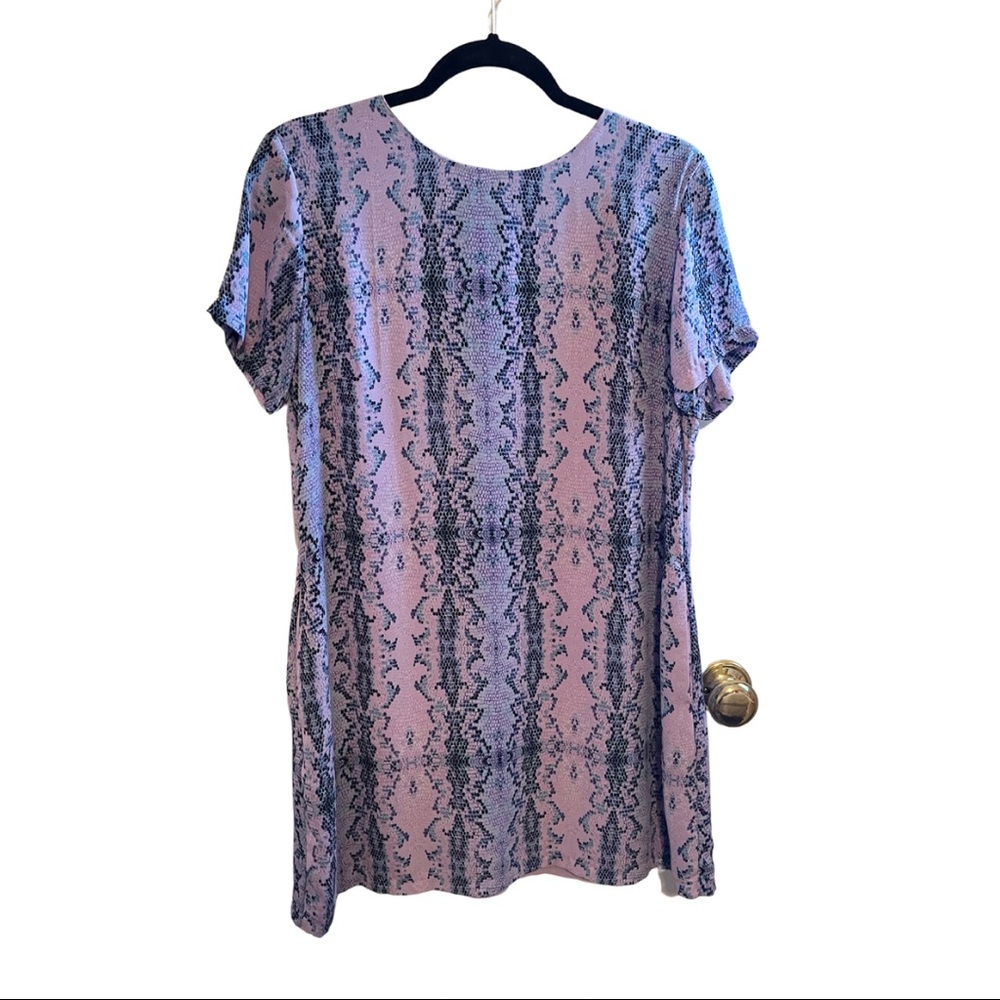 Snake Print Short-Sleeved Straight Dress